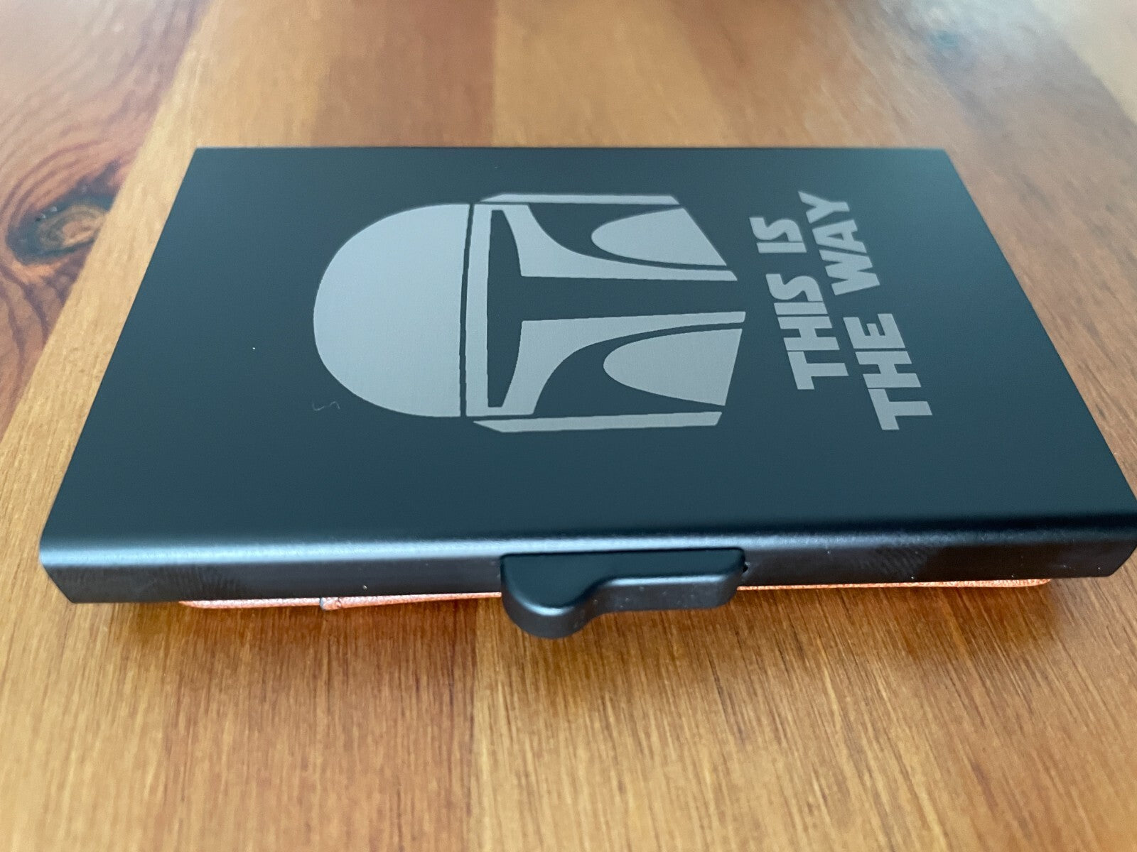 Pop Up Airtag Wallet Leather Card Holder Aluminum This is The Way Mandalorian