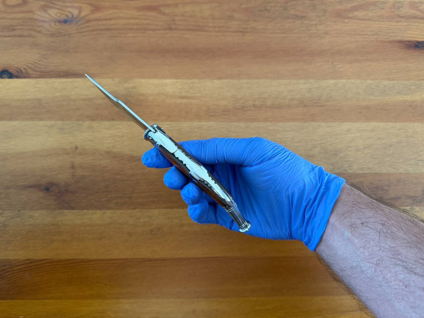 3.4” Spanish Navaja Jerezana Folding Knife Red Stamina Wood Scales With Ratchet