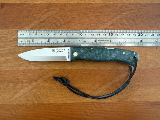 3.2” Joker Artica Bushcraft Folding Knife (Green Jute Micarta Handle) From Spain