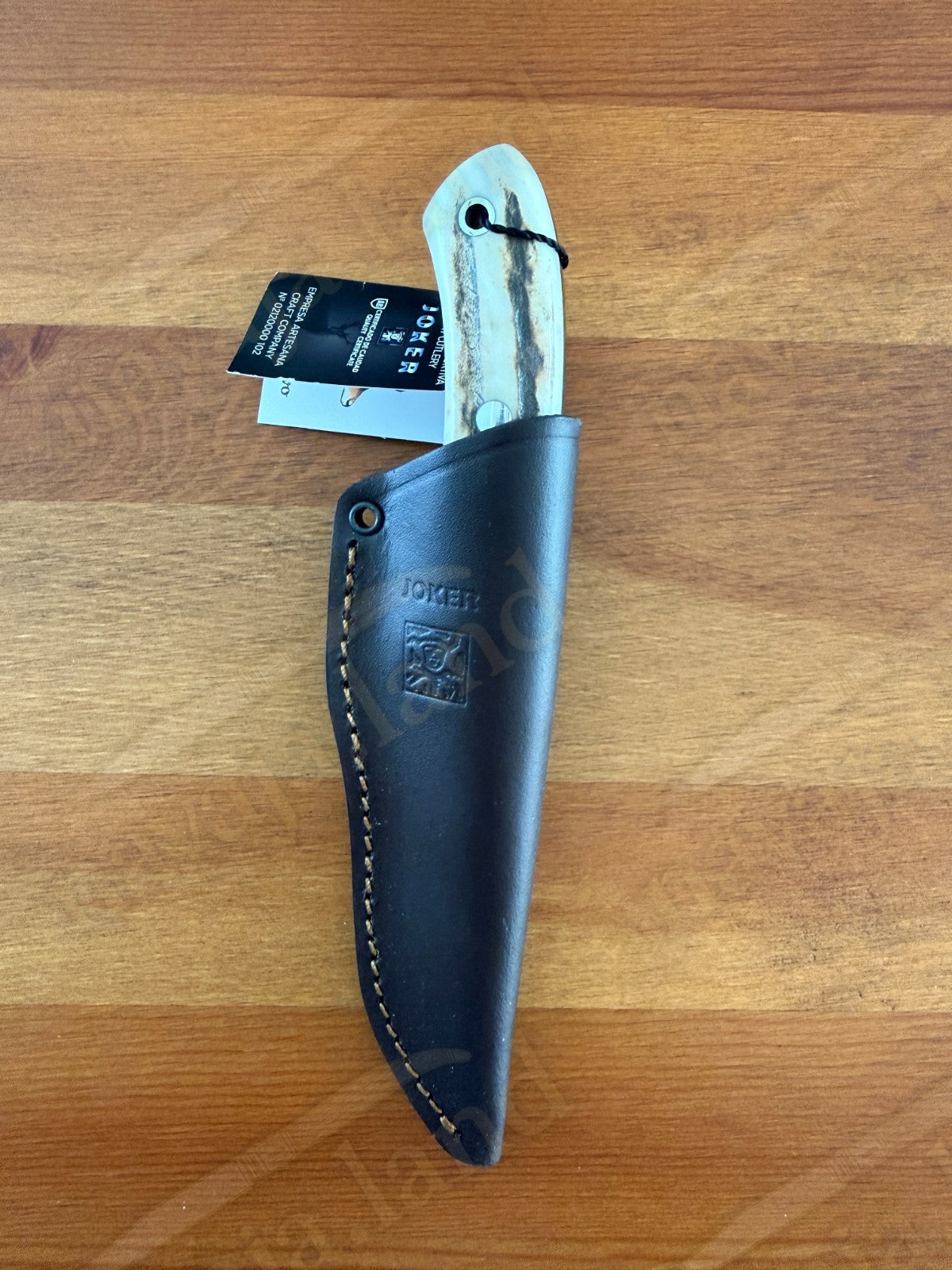 Joker Pantera Fixed Knife 3.7” MOVA Blade 🦌 Deer Antler Handle Leather Sheath