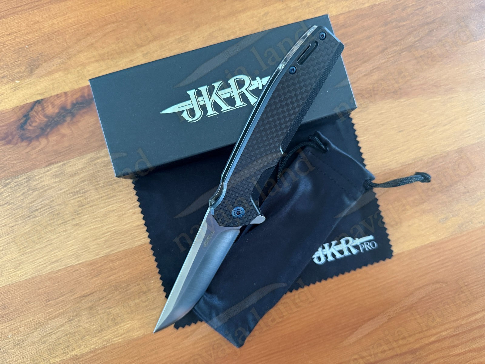 Folding Knife Carbon Fiber & G10 Handle - D2 Steel - 3.3" Blade Presentation Box