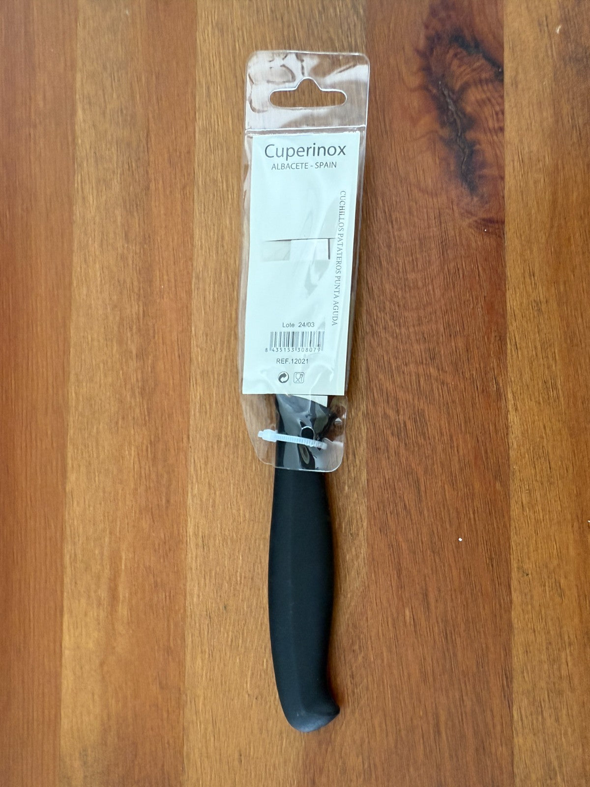 Cuperinox Kitchen Knife 3.2 in Plain Edge Blade with Plastic Handle From Spain