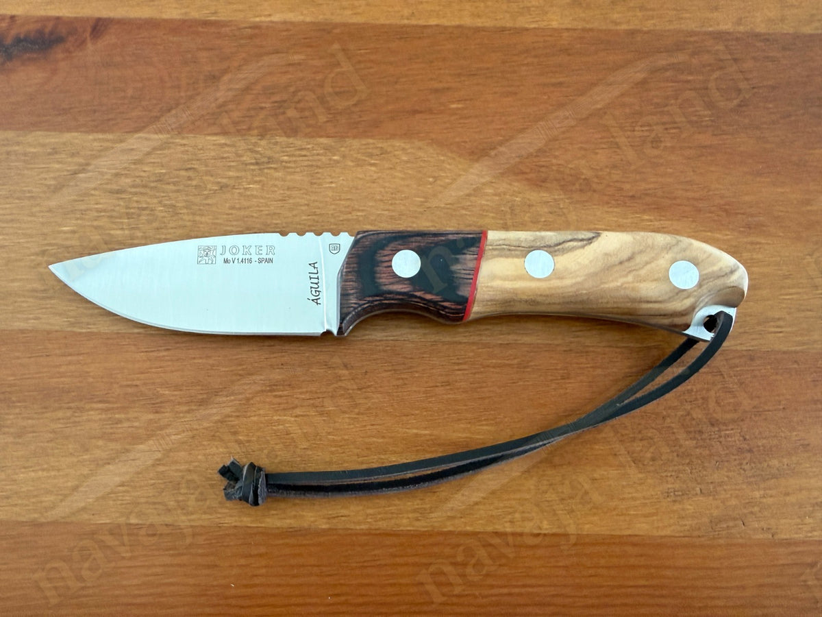 Joker Aguila Bushcraft Knife 3.35” MOVA Blade Olive Wood & Rosewood Handle
