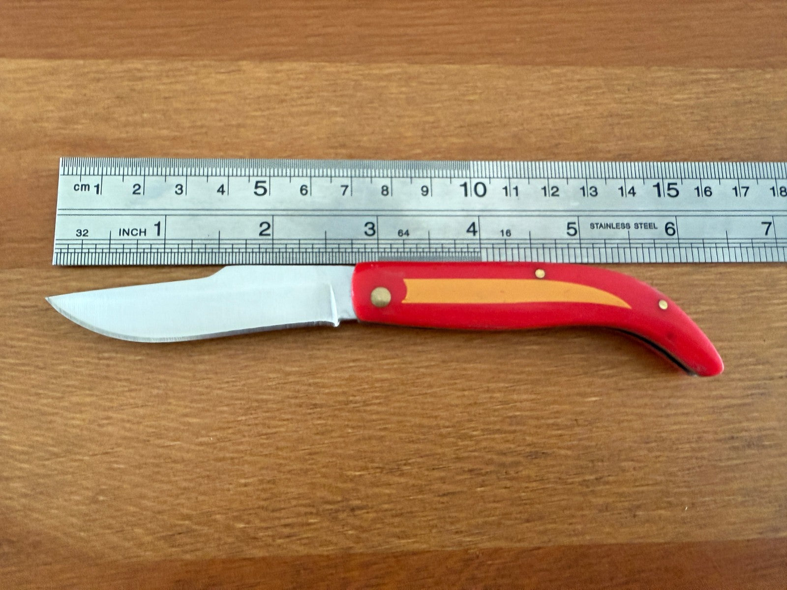 2.76" 440 Stainless Steel Blade Pocket Knife ABS Handle Spanish Flag Colors