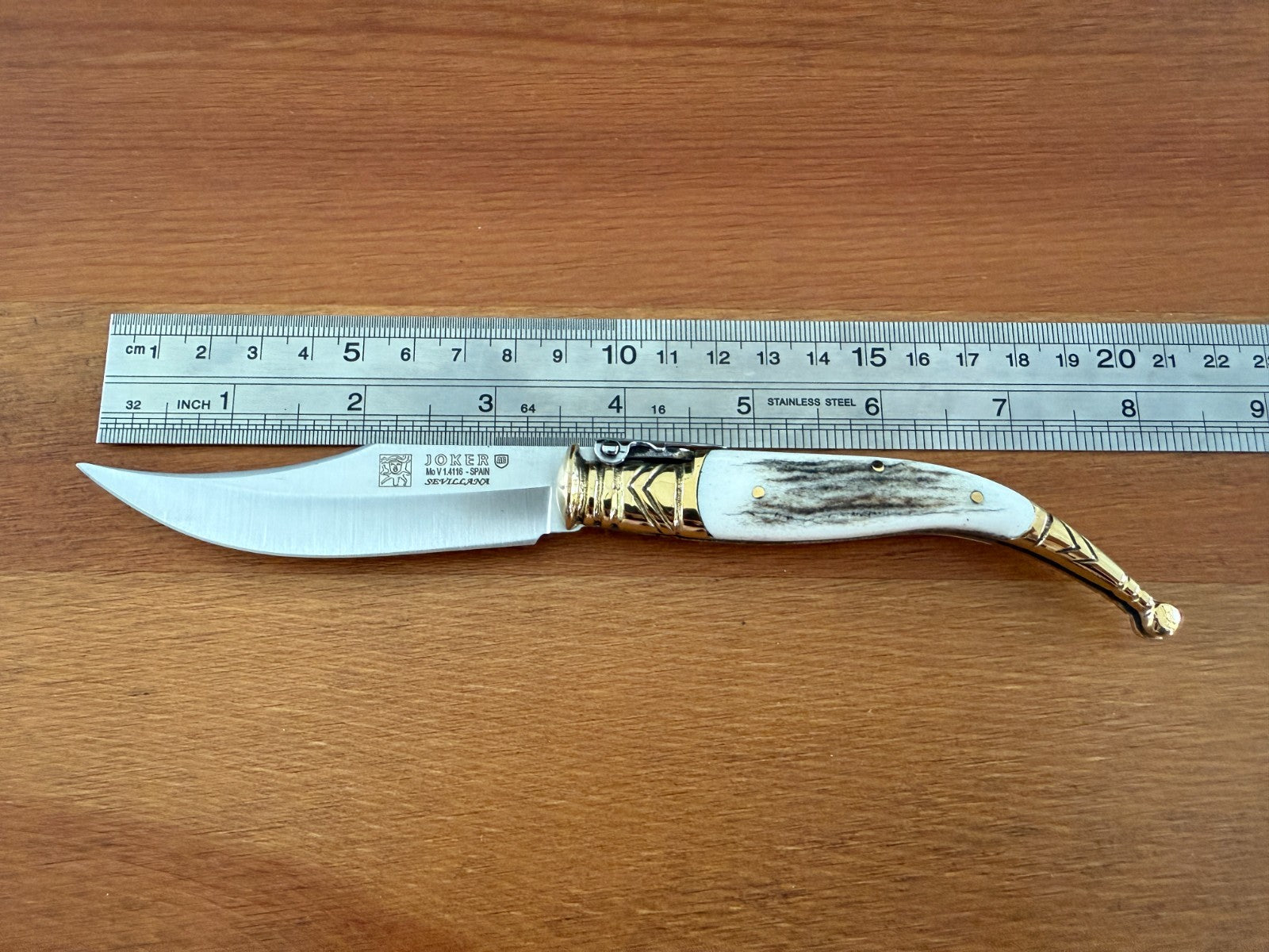 3.5” Albacete Navaja Joker Sevillana Knife Stag Horn Handle High Quality - Spain