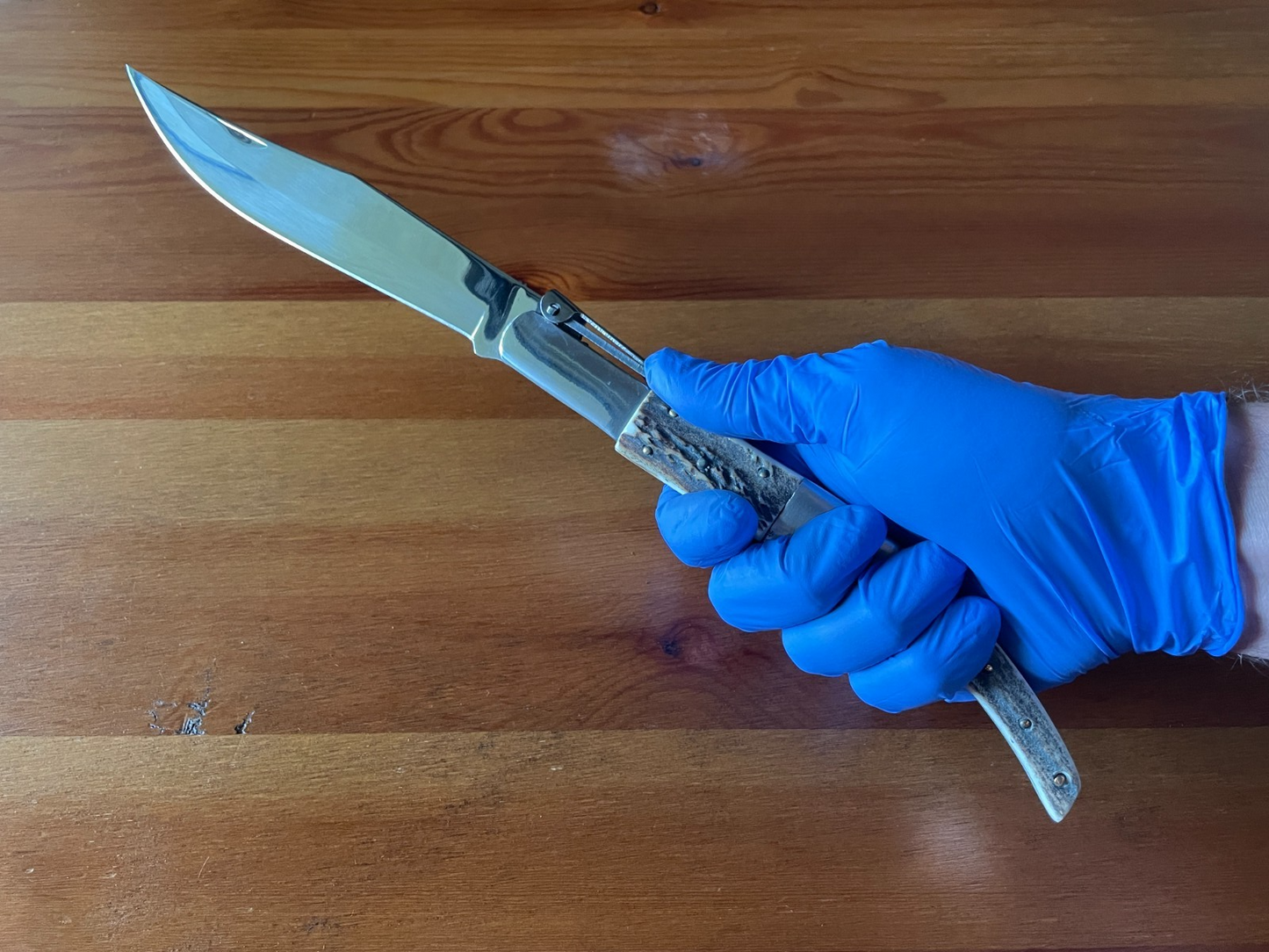 6.5" Arabian Style Navaja Folding Knife Deer Antler Scales with Ratchet - Spain
