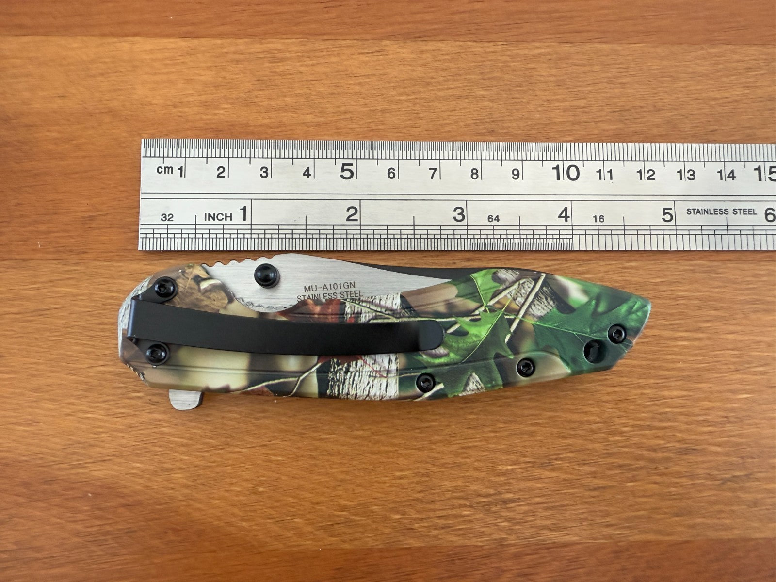 3.5" Steel Blade Master USA Folding Knife Assisted Pocket Clip Camo Handle