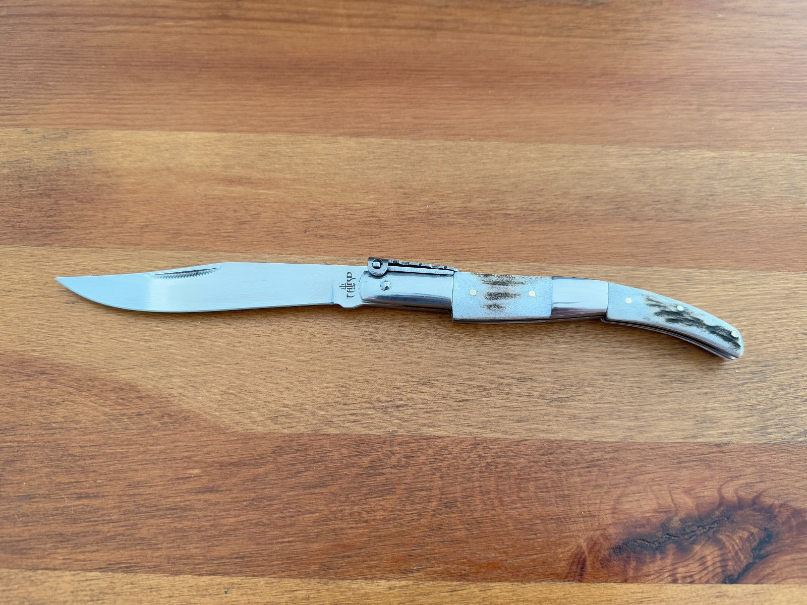 4.3" 420 Steel Arabian Style Spanish Navaja Ratchet Pocket Knife Staghorn Scales