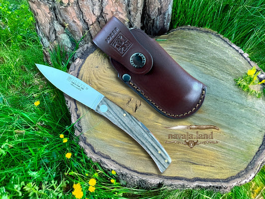 Joker BECADA Knife – 3.15” Sandvik 14C28N Blade | Walnut Handle | Leather Sheath