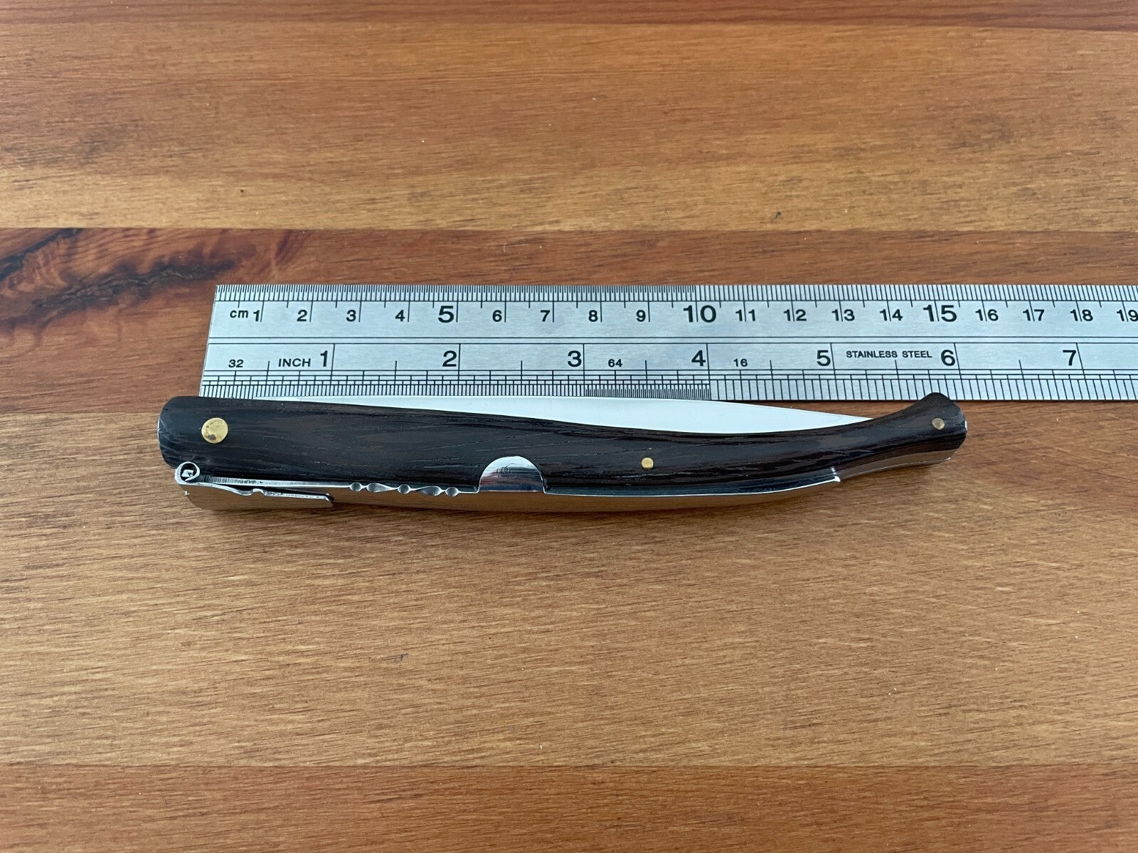 4.7 in. Estilete Spanish Navaja Pocket Knife Wenge Wood Handle From Spain