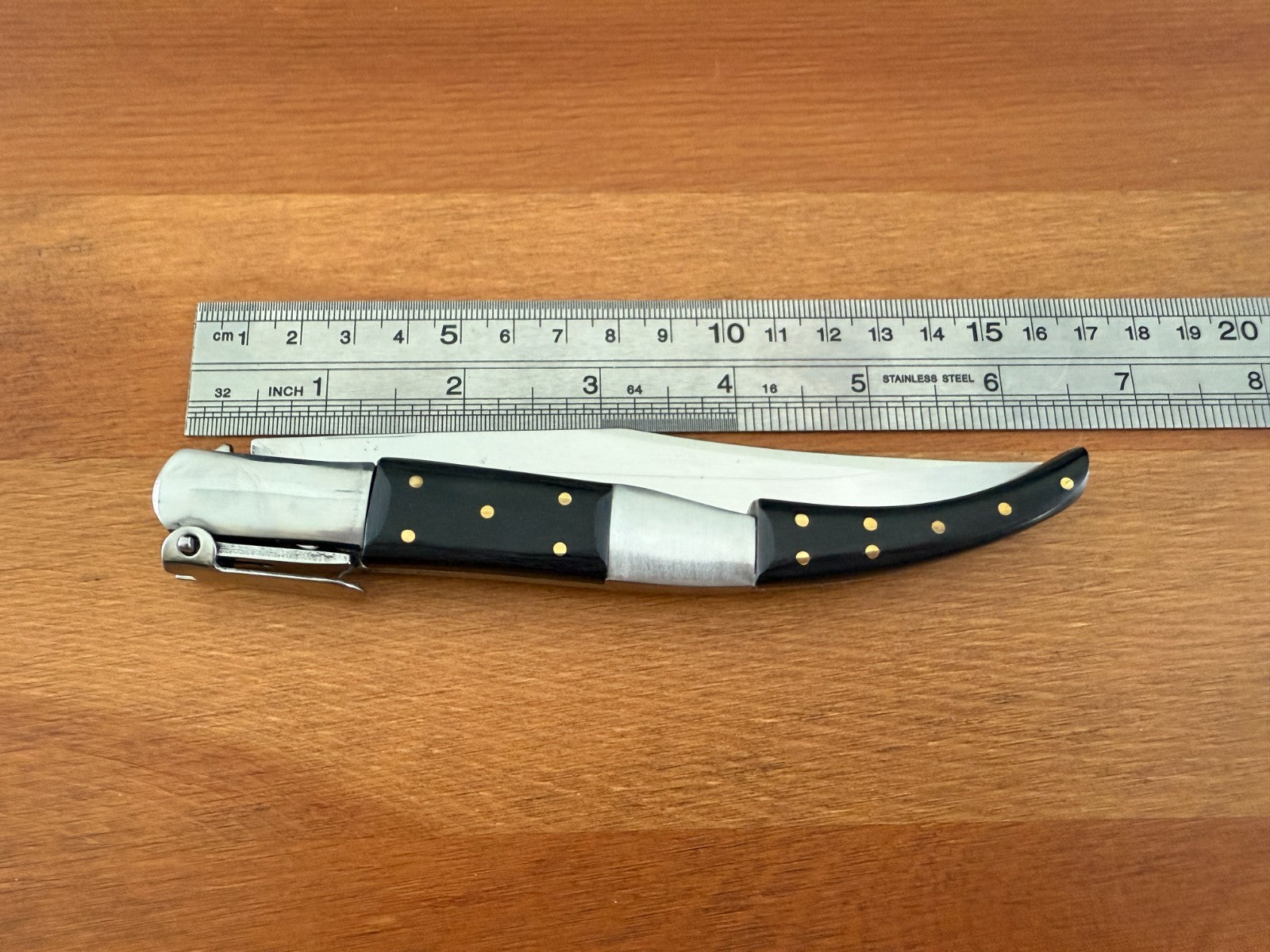 5.3" Arabian Style Spanish Navaja Folding Knife Black Wood Scales with Ratchet