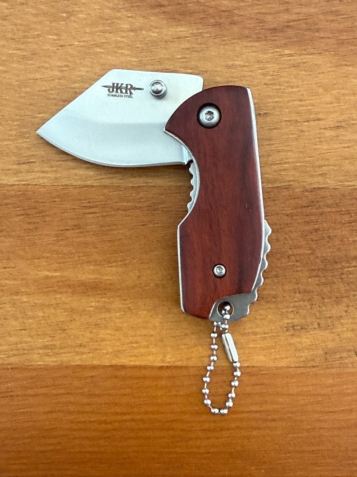 1.8" Blade Navaja Small Pocket Knife Stainless Wood Scales Liner Lock Keychain