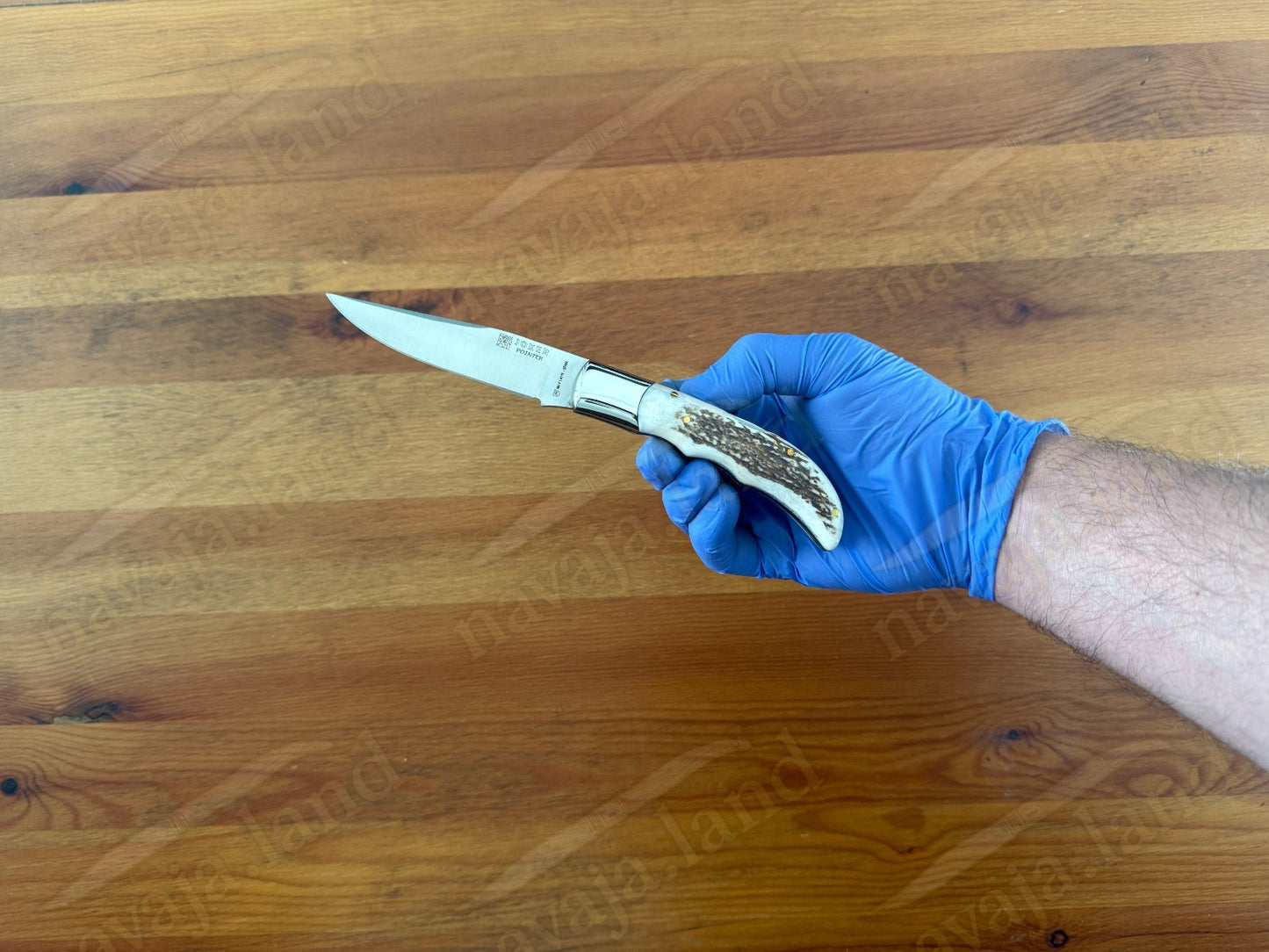 3.54” Joker Pointer Camping Folding Knife (Deer Antler Handle) Handmade in Spain
