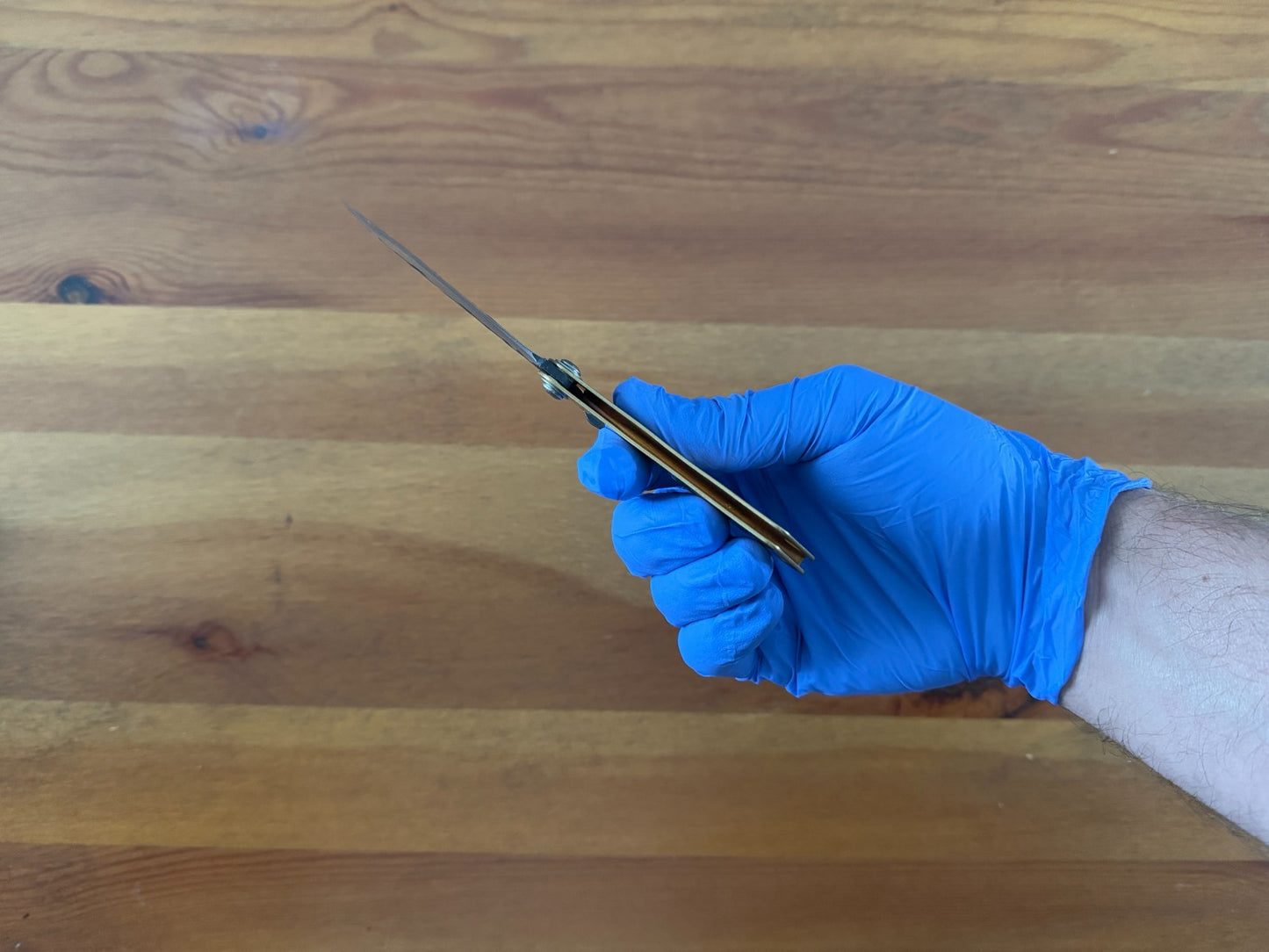 2.75" Falcata Blade Navaja Higonokami Pocket Knife Brass Handle with Sheath