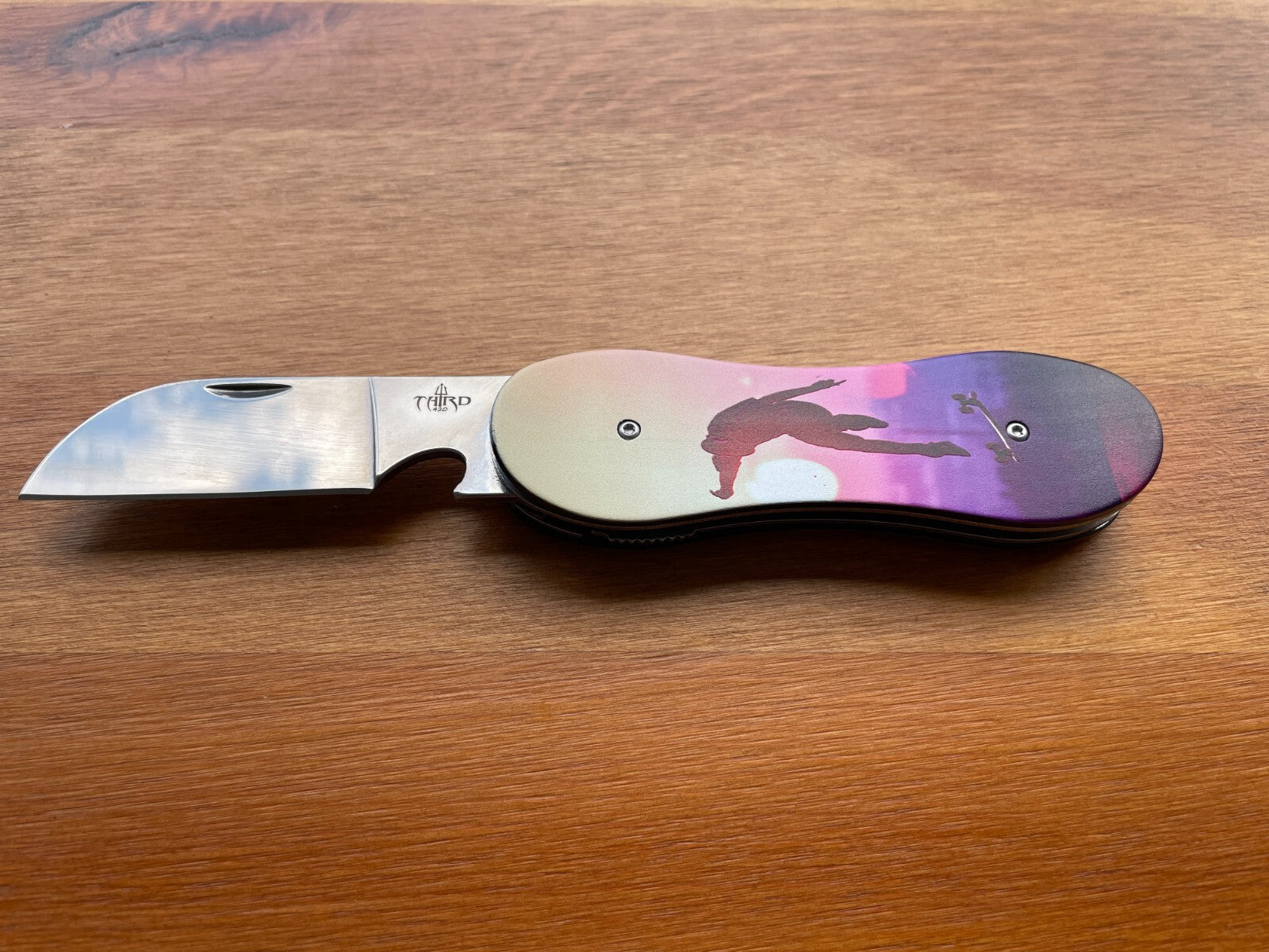 3.14 in. Navaja Skate Board Pocket Knife Bottle Opener Liner Lock From Spain