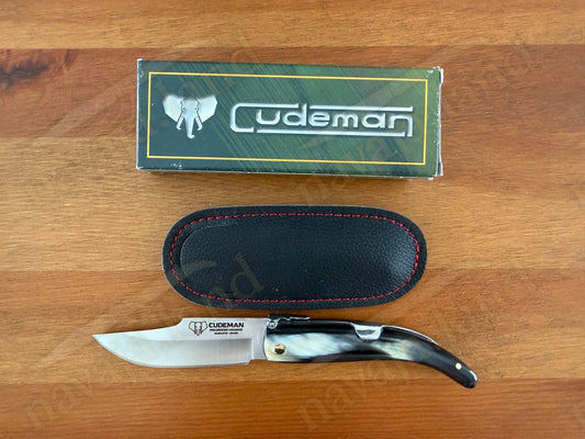 Cudeman Albaceteña 380-A Folding Knife – Bull Horn Handle | Molybdenum Vanadium