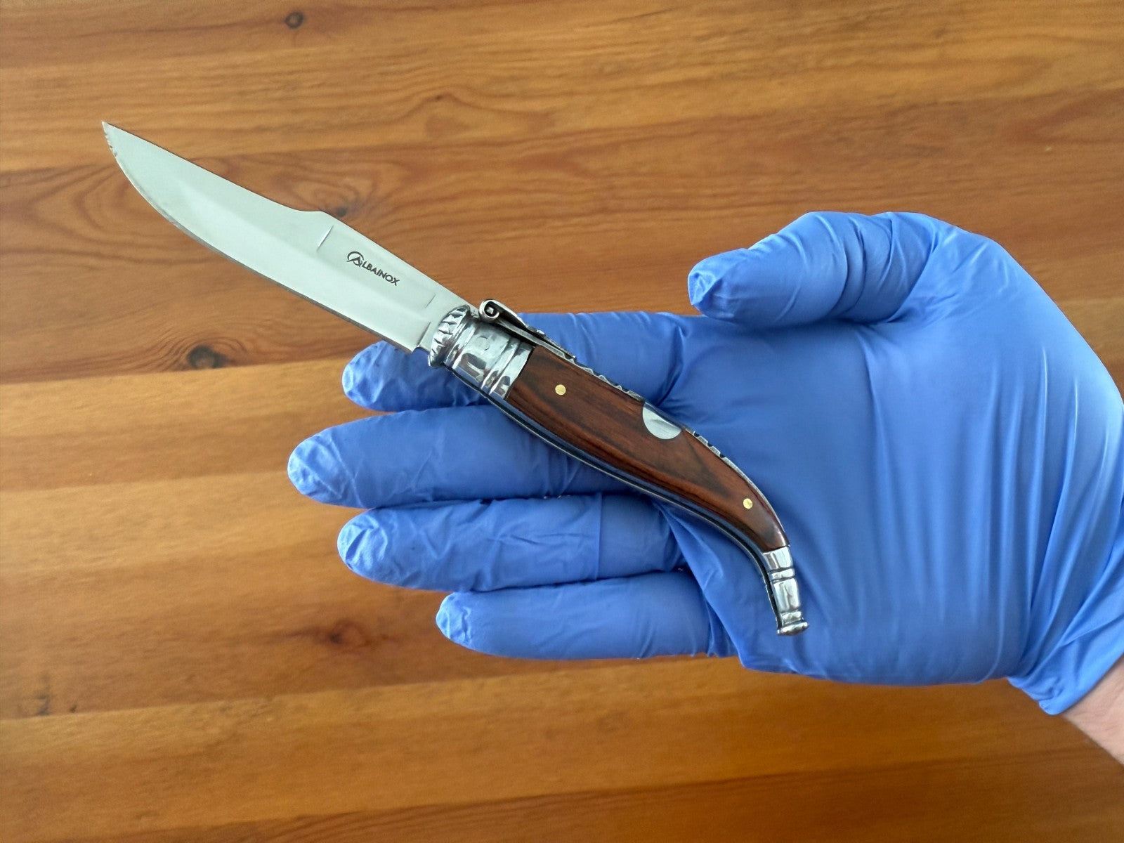 2.95” Spanish Navaja Teja Albacete Pocket Knife Red Stamina Wood Scales Spain