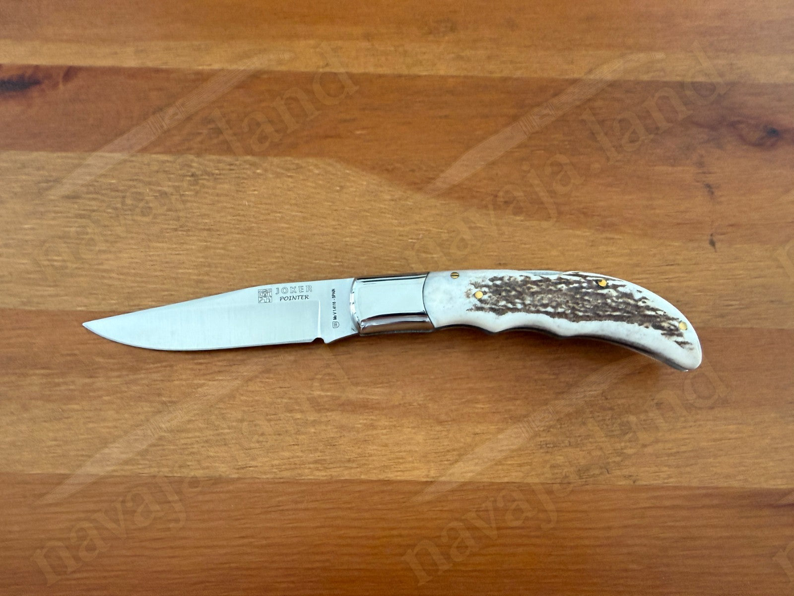 3.54” Joker Pointer Camping Folding Knife (Deer Antler Handle) Handmade in Spain