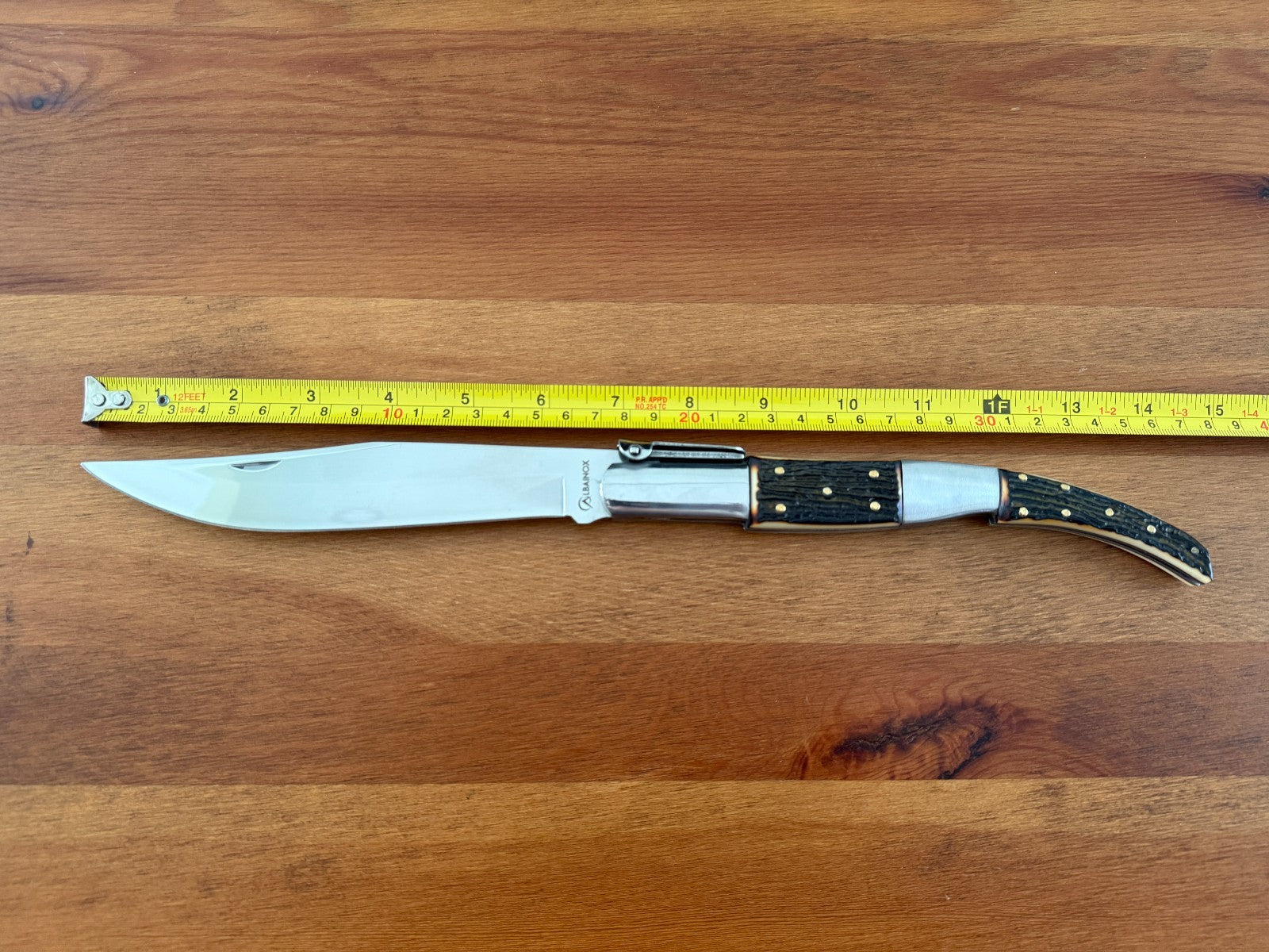6.5" Long Blade Arabian Style Ratchet Navaja Folding Knife Deer Antler Imitation