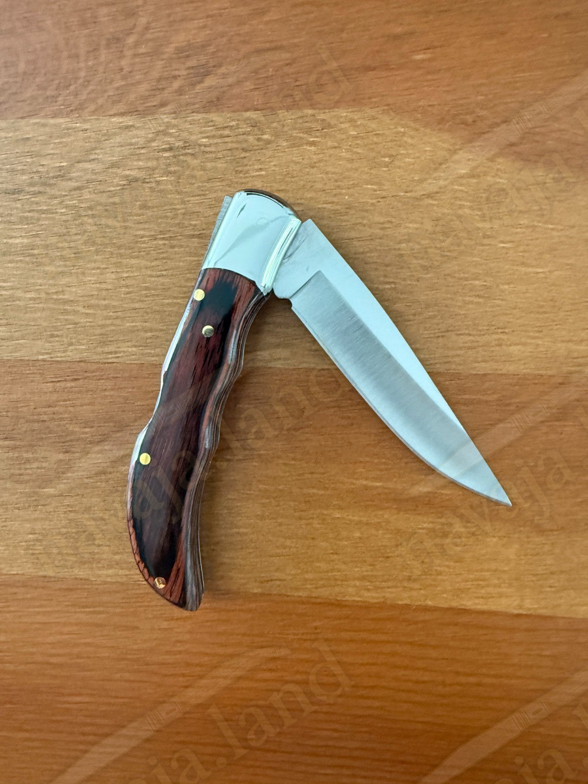 3.15” Joker Pointer Camping Folding Knife (Red Wood Handle) Handmade in Spain