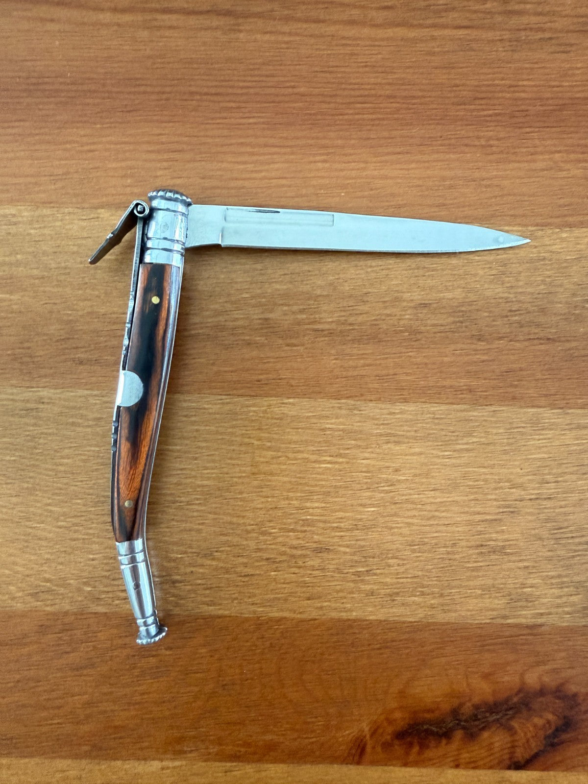 3.9 in. Estilete Spanish Navaja Pocket Knife Pakkawood Handle Billet Lock Spain