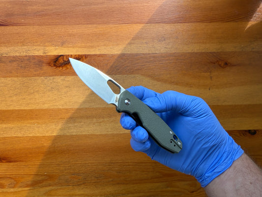 2.5" Stainless Steel Pocket Knife Fiberglass Handle Pocket Clip Green Spain