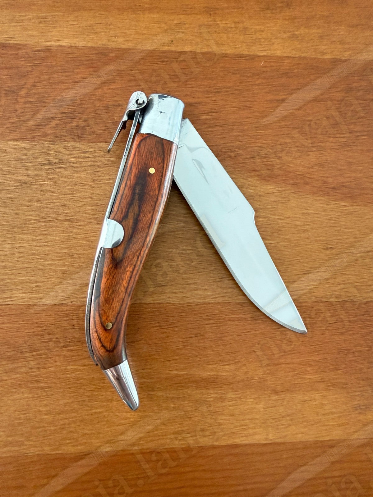 3.6” Spanish Navaja Teja Albacete Pocket Knife Red Stamina Scales with Ratchet