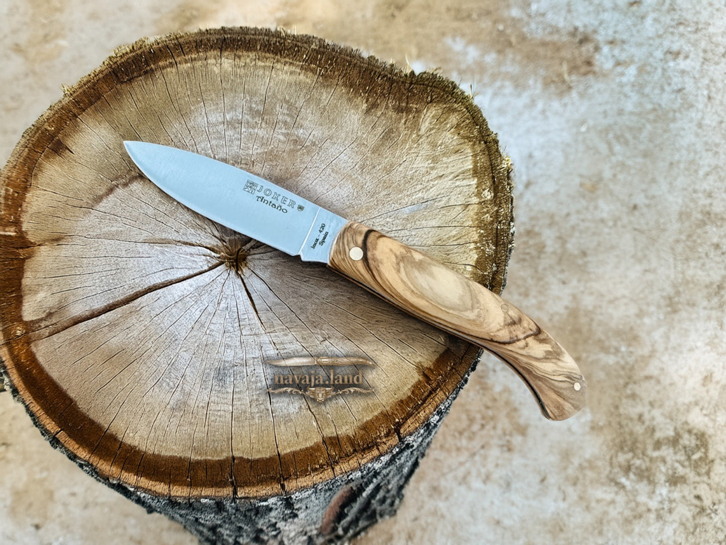 3.14” Joker Antaño Camping Folding Knife (Olive Wood Handle) Handmade in Spain