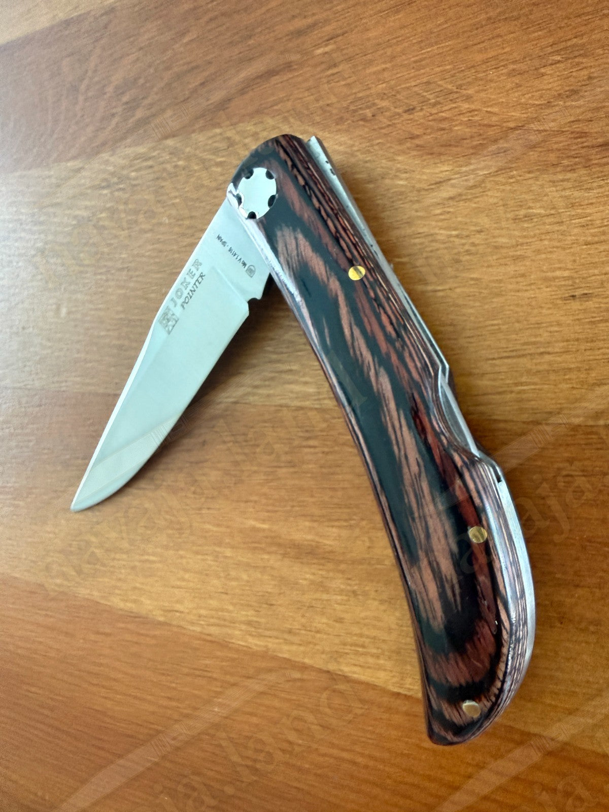 3.54” Joker Pointer Camping Folding Knife (Red Wood Handle) Handmade in Spain
