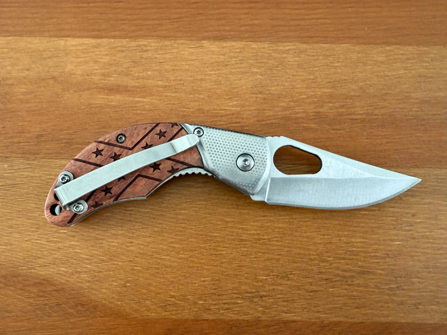 2.4" Blade Navaja Pocket Knife Rosewood Scales Liner Lock Pocket Clip - Spain