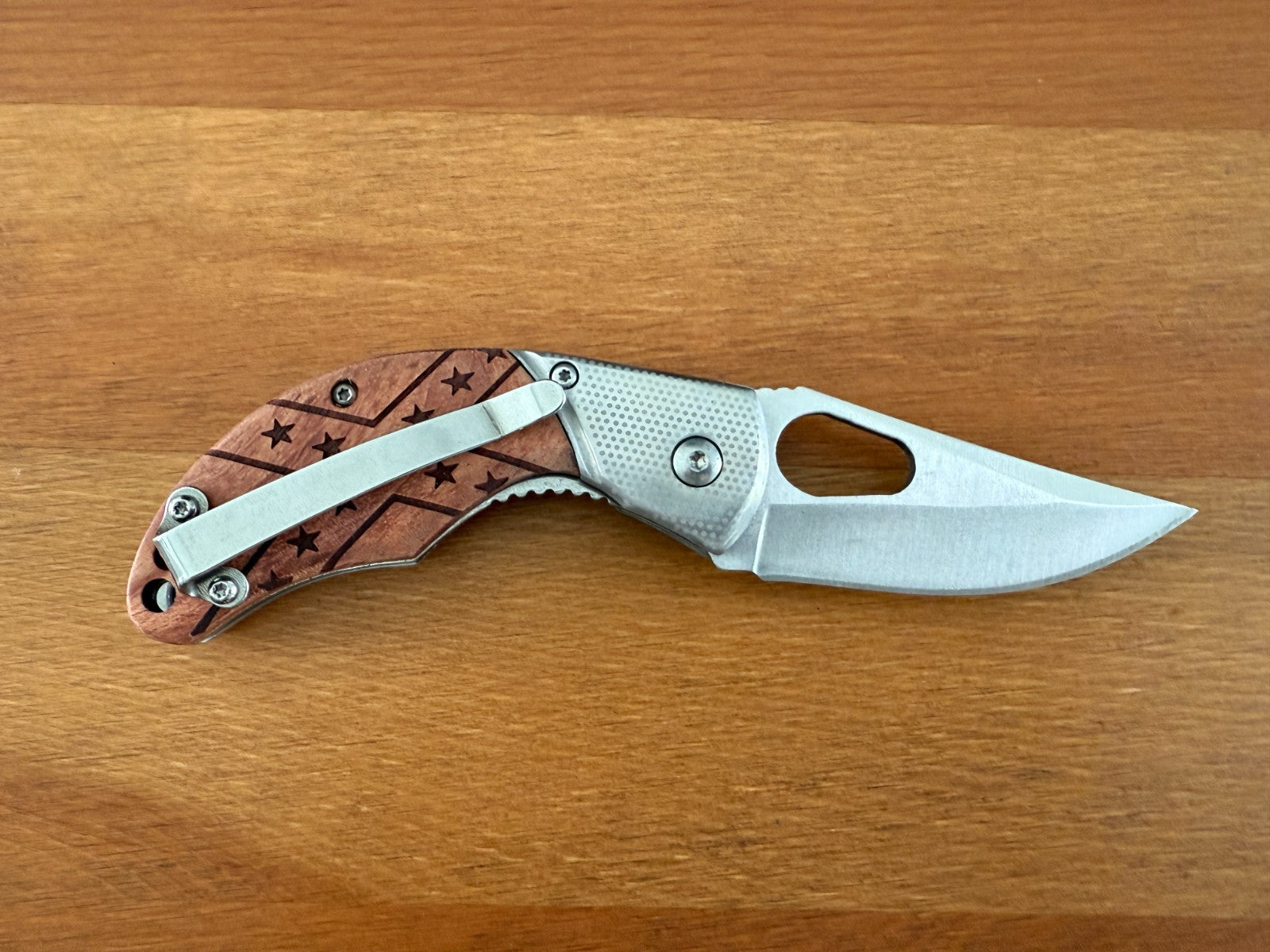 2.4" Blade Navaja Pocket Knife Rosewood Scales Liner Lock Pocket Clip - Spain