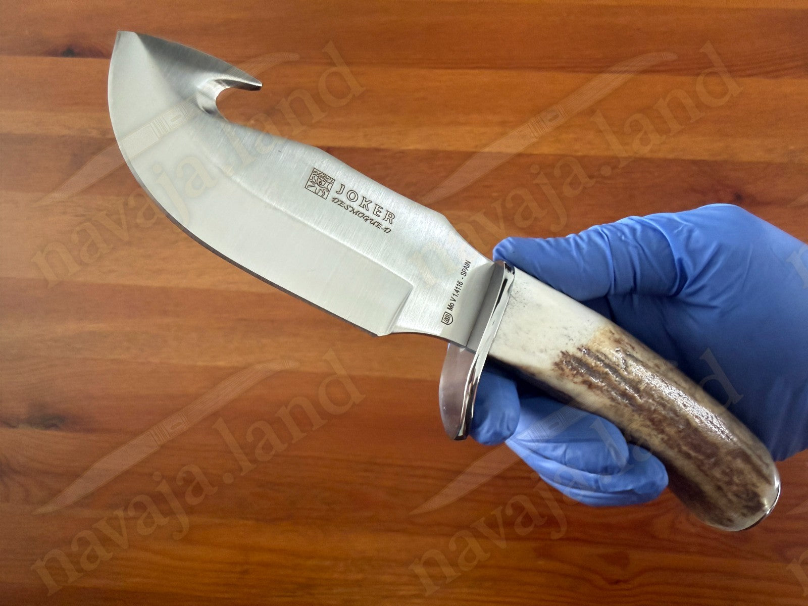 Joker Desmogue-D Skinning Knife 4.33” MOVA Blade Deer Antler Handle From Spain