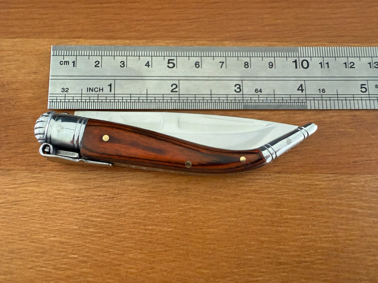 3” Sevillana Style Navaja Pocket Knife Red Wood Scales From Spain - NO Ratchet
