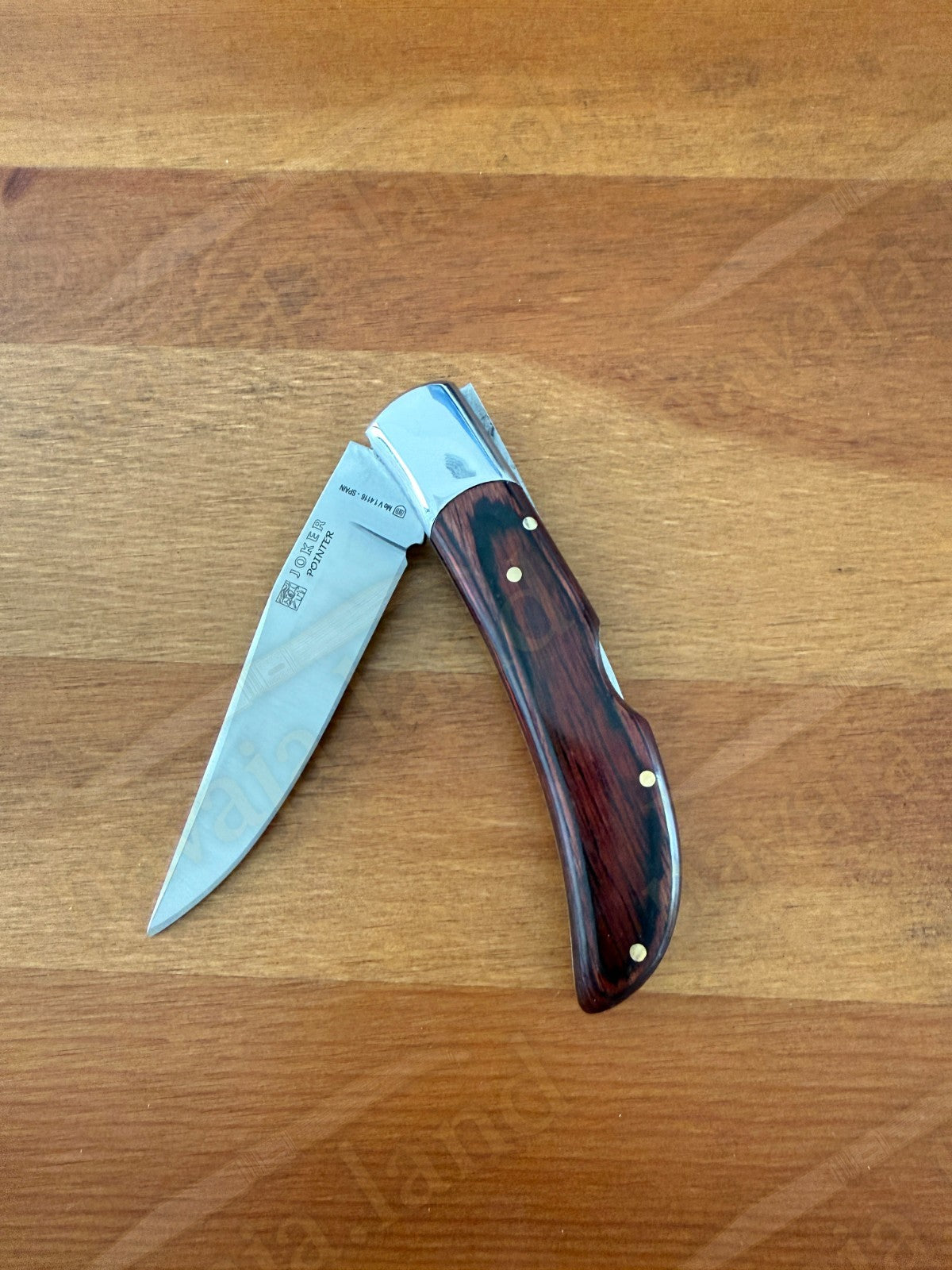 3.54” Joker Pointer Camping Folding Knife (Red Wood Handle) Handmade in Spain