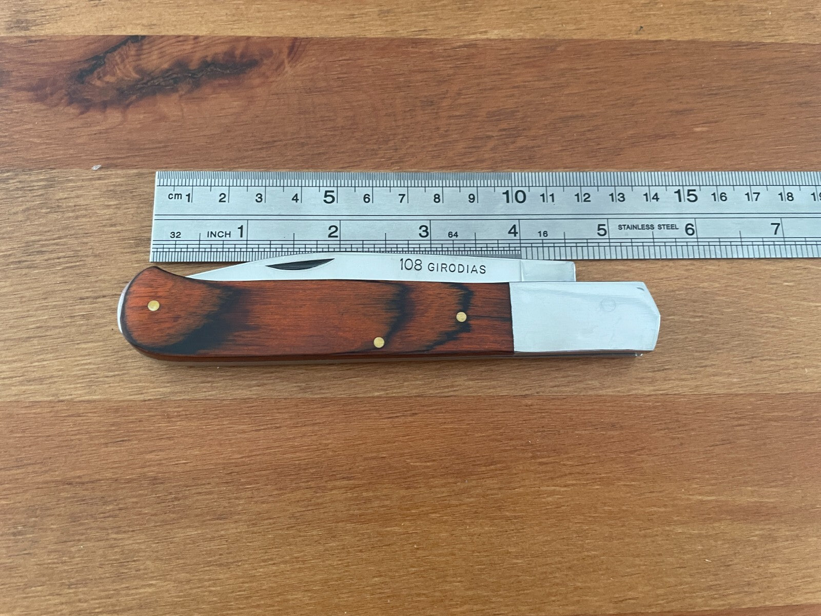 4.2" Cabritera Pocket Knife Spanish Navaja Red Stamina Wood Handle 108 Girodias