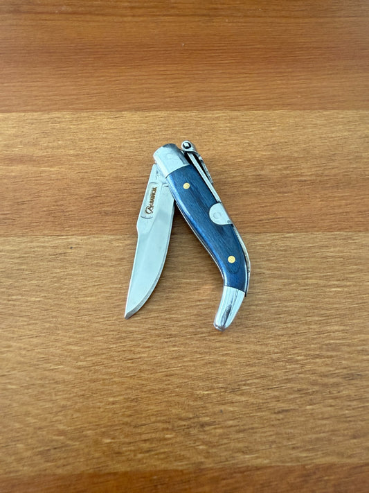 2” Spanish Navaja Teja Albacete Pocket Knife Blue Stamina Wood Scales From Spain