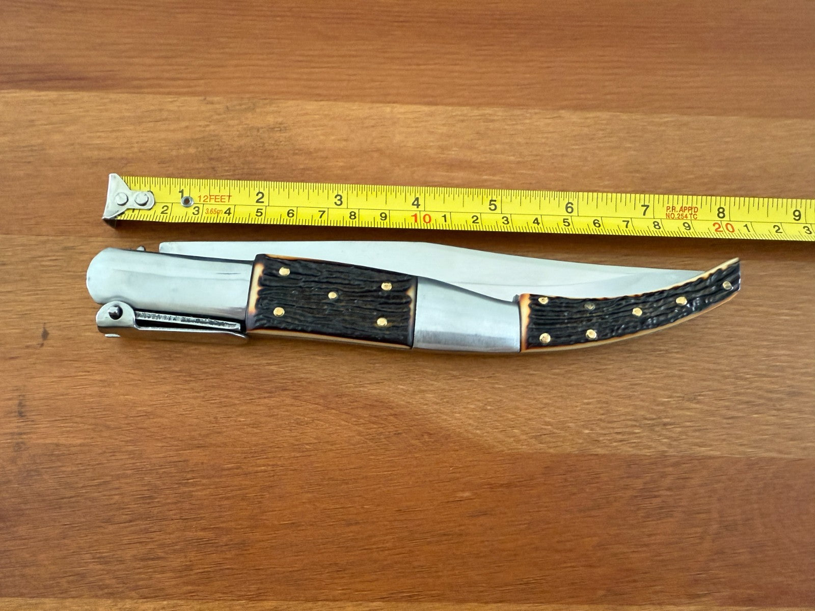 6.5" Long Blade Arabian Style Ratchet Navaja Folding Knife Deer Antler Imitation