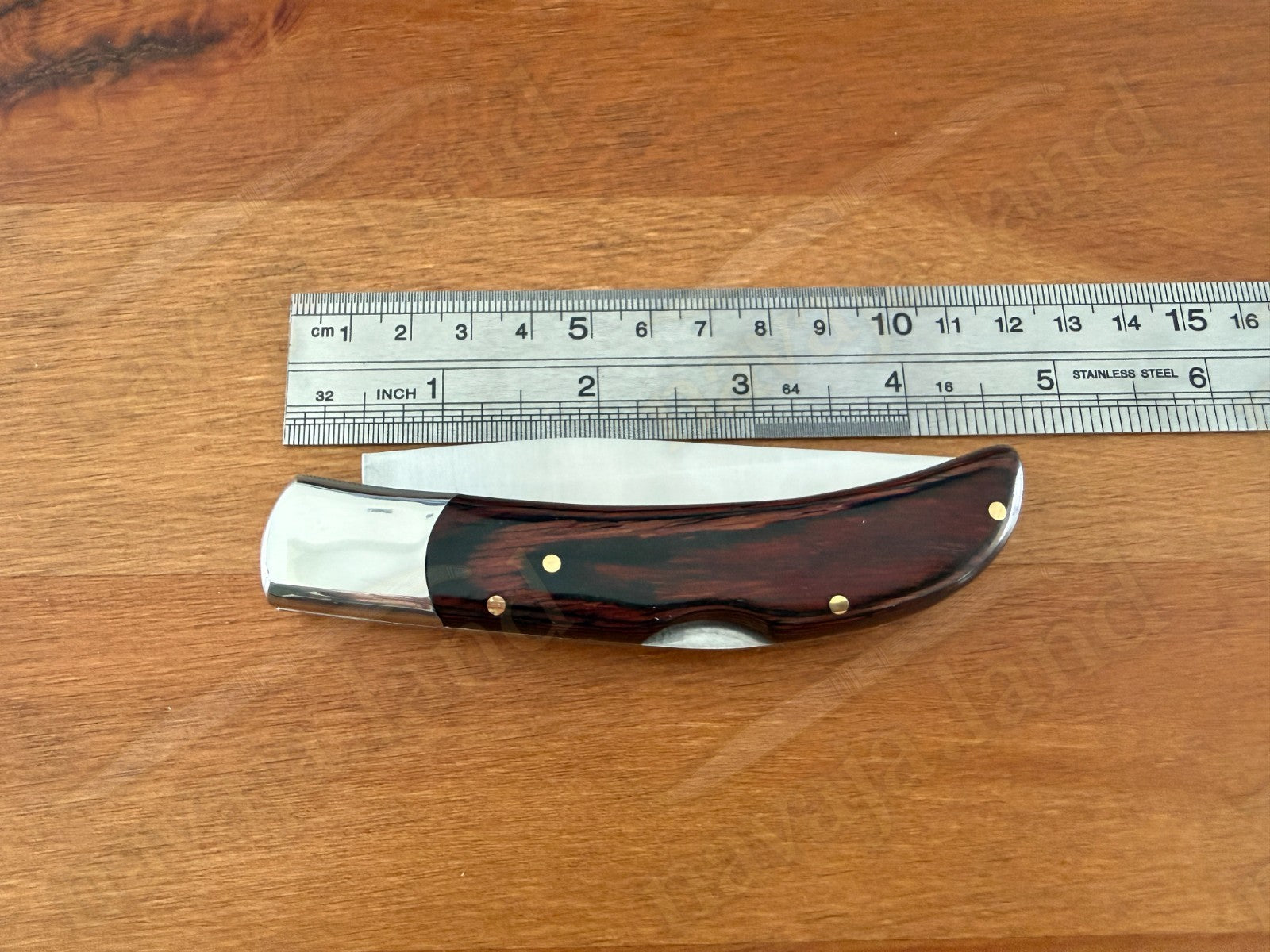 3.54” Joker Pointer Camping Folding Knife (Red Wood Handle) Handmade in Spain