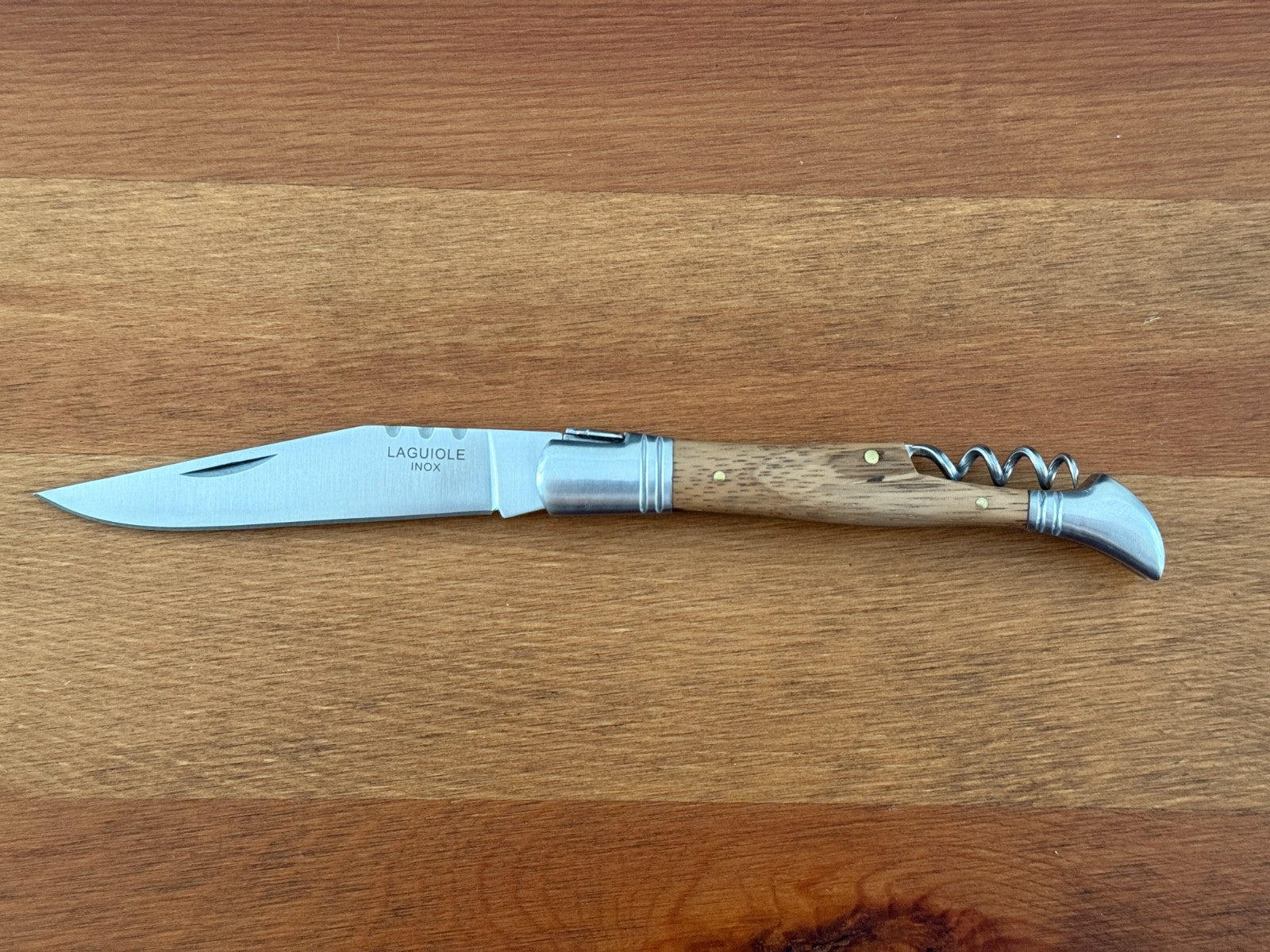 4” Stainless Steel Blade Navaja Laguiole Inox Pocket Knife Olive Wood Scales EDC