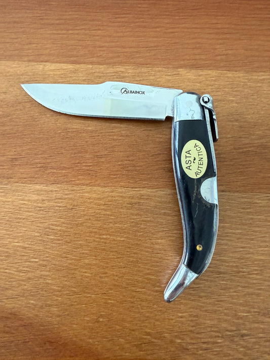 2.7” Spanish Navaja Teja Albacete Pocket Knife Bullhorn Scales Billet Lock Spain