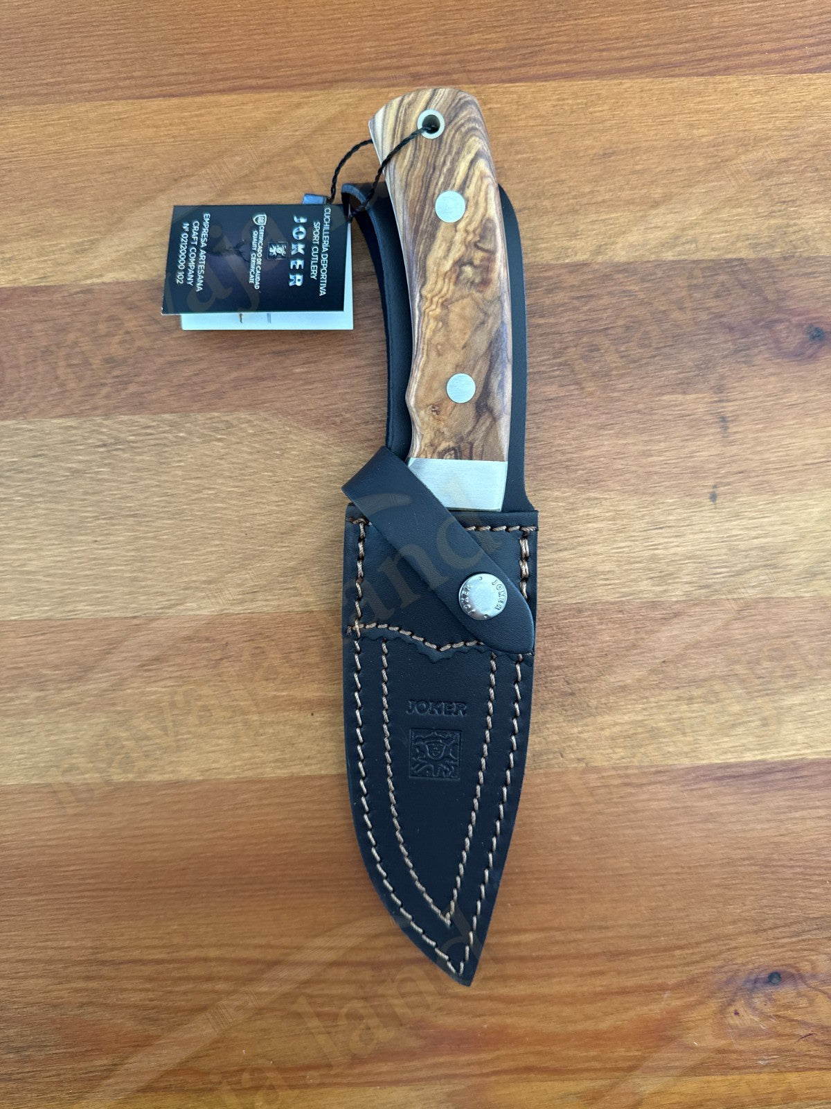 Joker Gamo Fixed Blade Hunting Knife 5.12" Mova 1.4116 Steel Olive Wood Handle