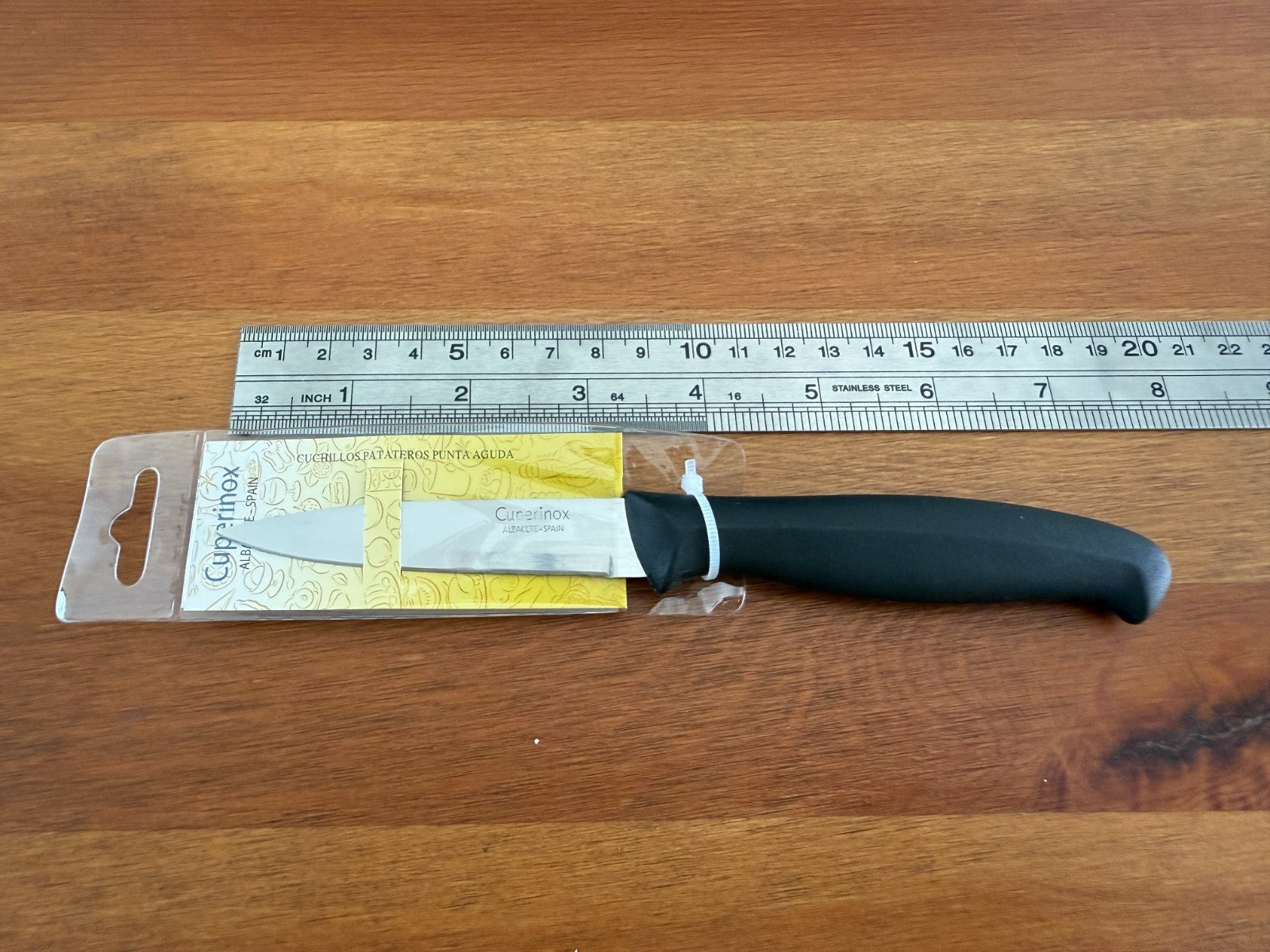 Cuperinox Kitchen Knife 3.2 in Plain Edge Blade with Plastic Handle From Spain