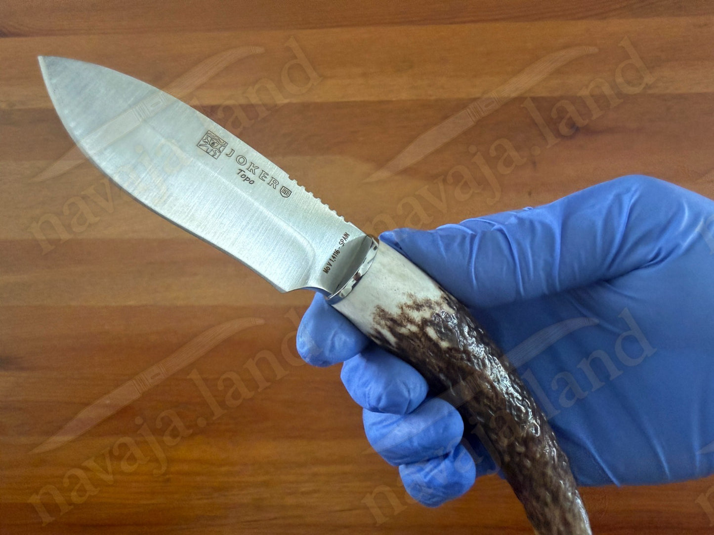 Joker Topo Hunting Knife Genuine Deer Horn Handle Leather Sheath Handmade Spain