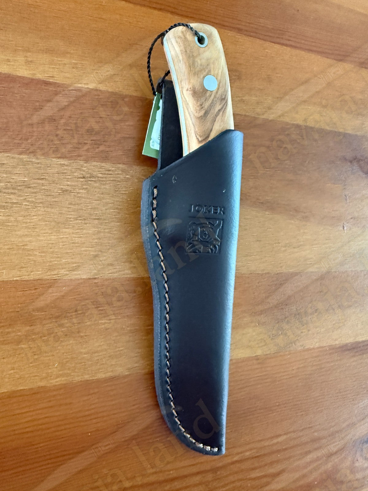Joker Oso Outdoor Knife – 4.72" MOVA Blade | Olive Wood Handle | Leather Sheath