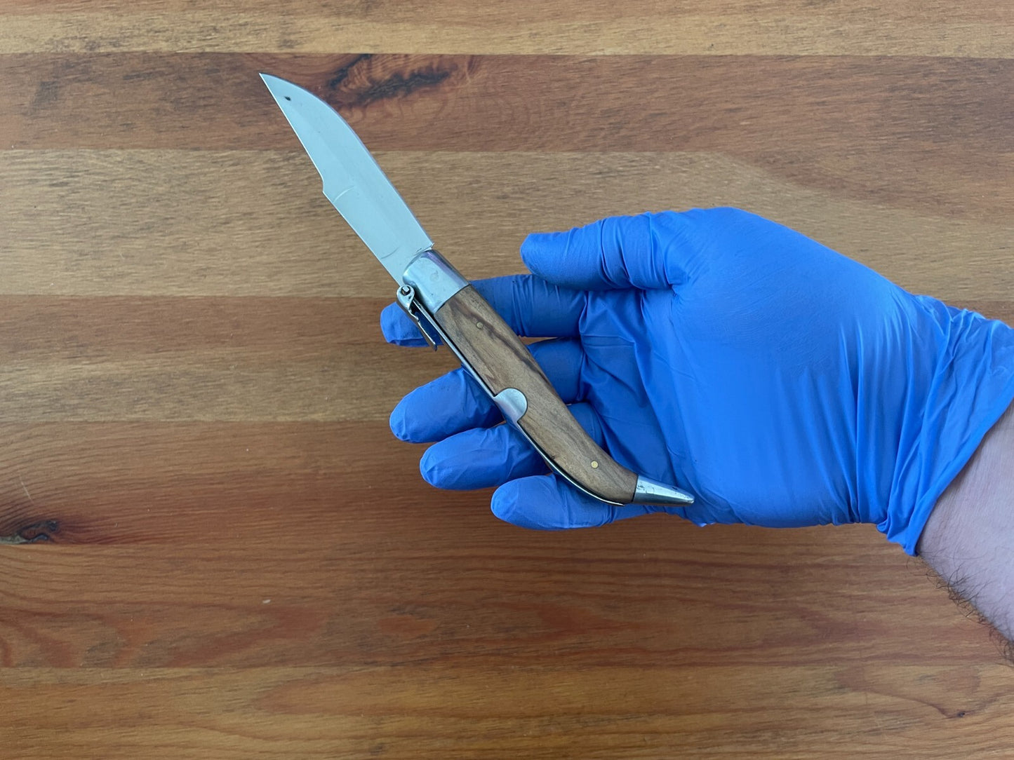 3.6" Spanish Navaja Teja Albacete Pocket Knife Olivo Wood Scales - US Seller