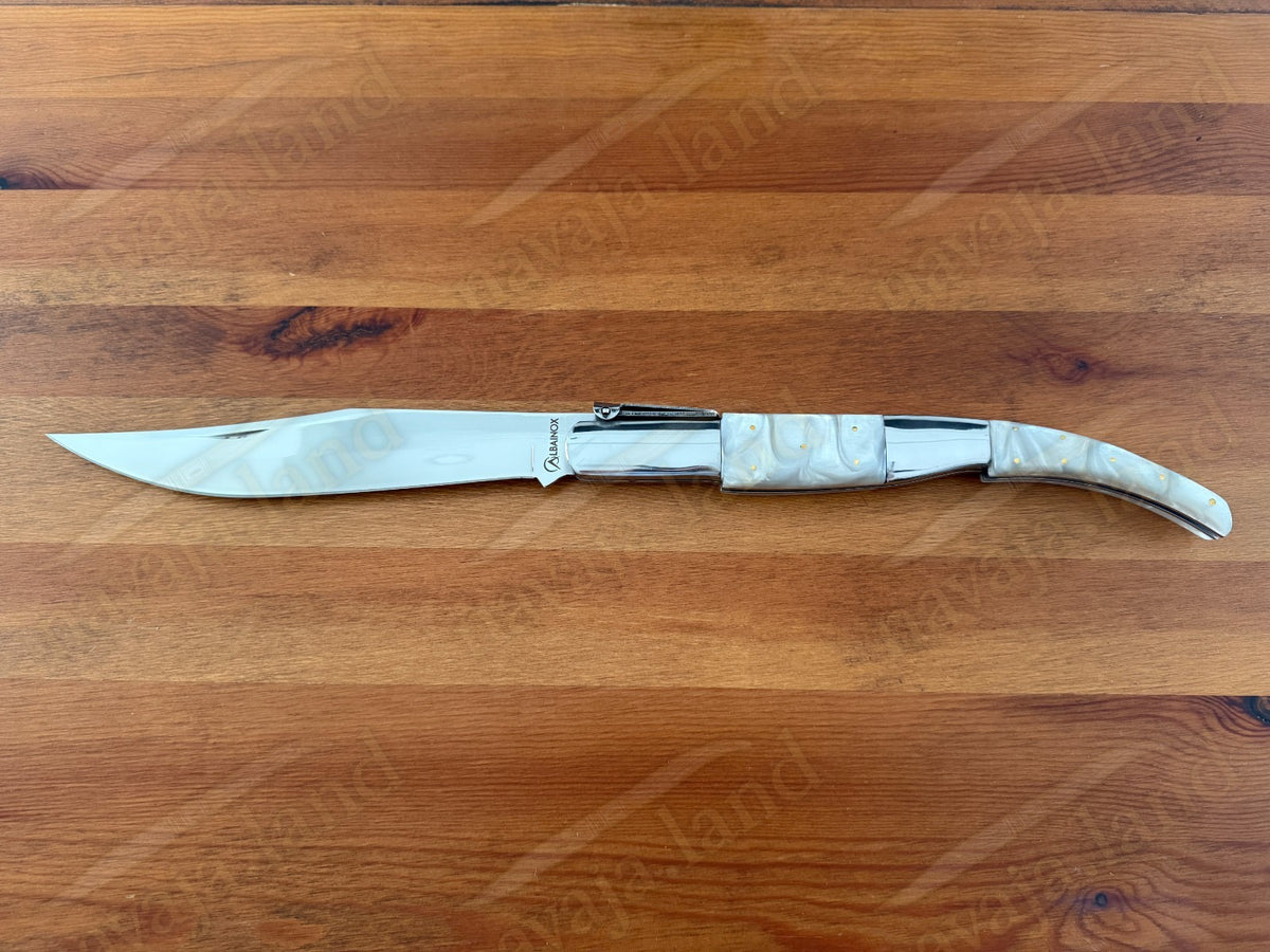 8.5" Long Blade Arabian Style Navaja Folding Knife Mother Pearl Scales - Spain