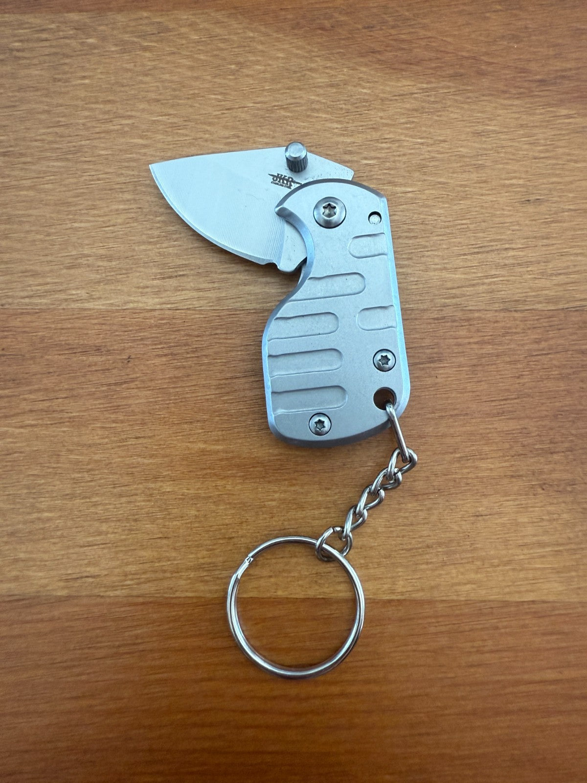 1.2" Stainless Steel Blade Keychain Mini Folding Knife Liner Lock Silver - Spain