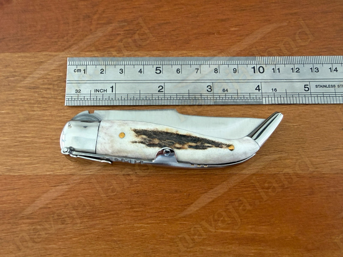 3.2” Joker Clasica Folding Knife Stag Horn Handle MOVA 1.4116 Stainless Steel