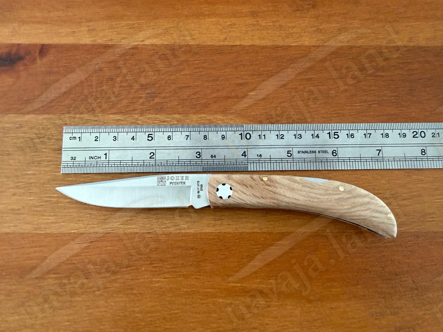3.15” Joker Pointer Camping Folding Knife (Holm Oak Wood Handle) Made in Spain