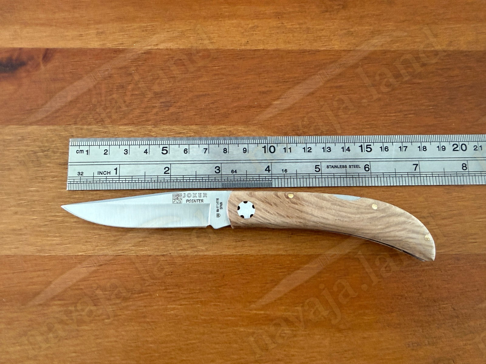 3.15” Joker Pointer Camping Folding Knife (Holm Oak Wood Handle) Made in Spain